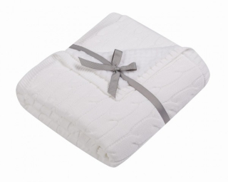 DuetBaby obojtranná deka pletená/Soft biela