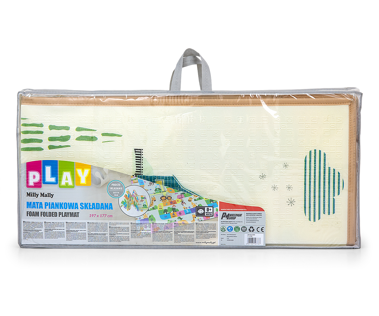 MILLY MALLY 197x177cm  Colourful Animals T1 hracia podložka