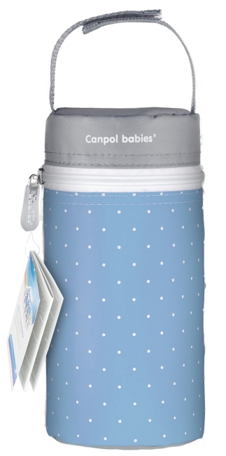 Canpol Babies Termoobal na fľašu Bodky modro-sivý