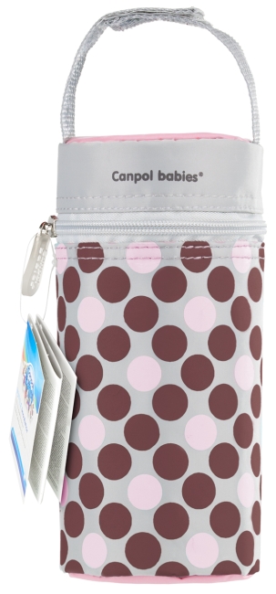 Canpol Babies Termoobal na fľašu Retro ružovo-sivý