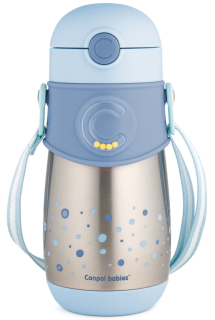 Canpol Babies Športová termofľaša so silikónovou slamkou 300 ml modrá