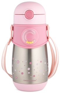 Canpol Babies Športová termofľaša so silikónovou slamkou 300 ml ružová