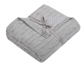 DuetBaby obojtranná deka pletená/Soft šedá